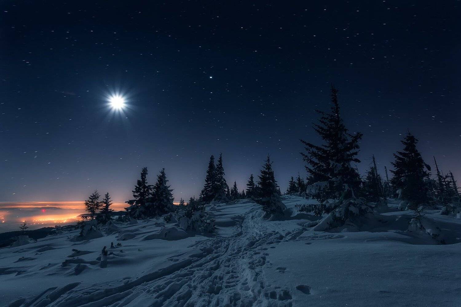landscape,canon,night,winter,mountains,moon, Iza i Darek Mitręga