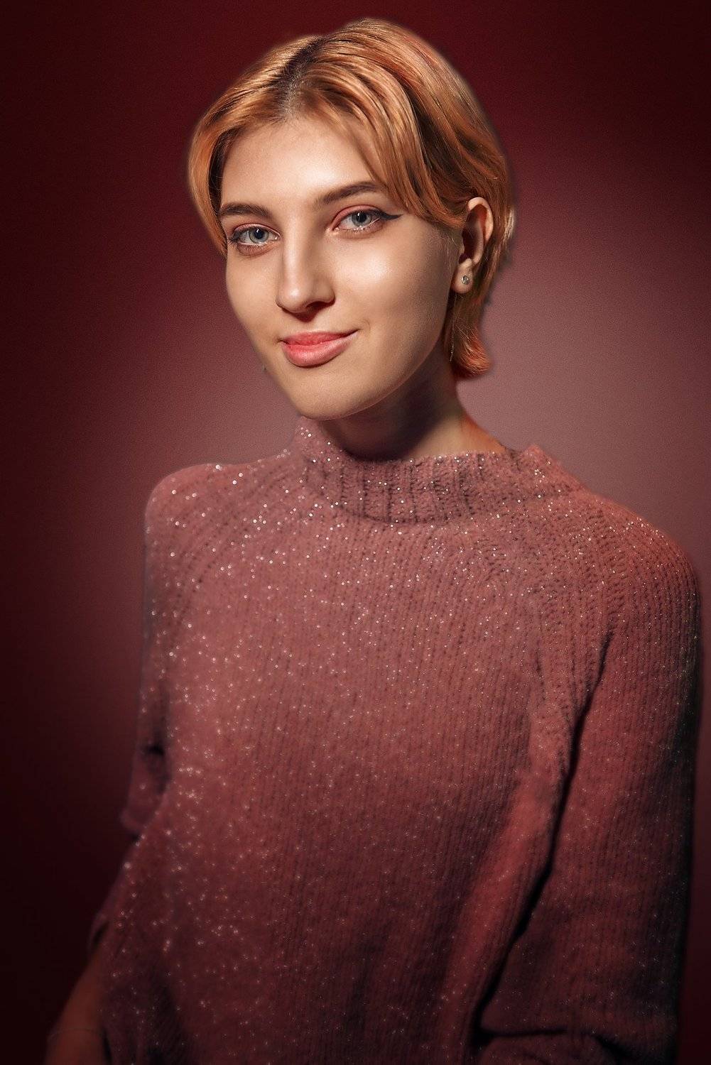 girl,portrait,red color,sweetshot,blond, Вадим Гудков