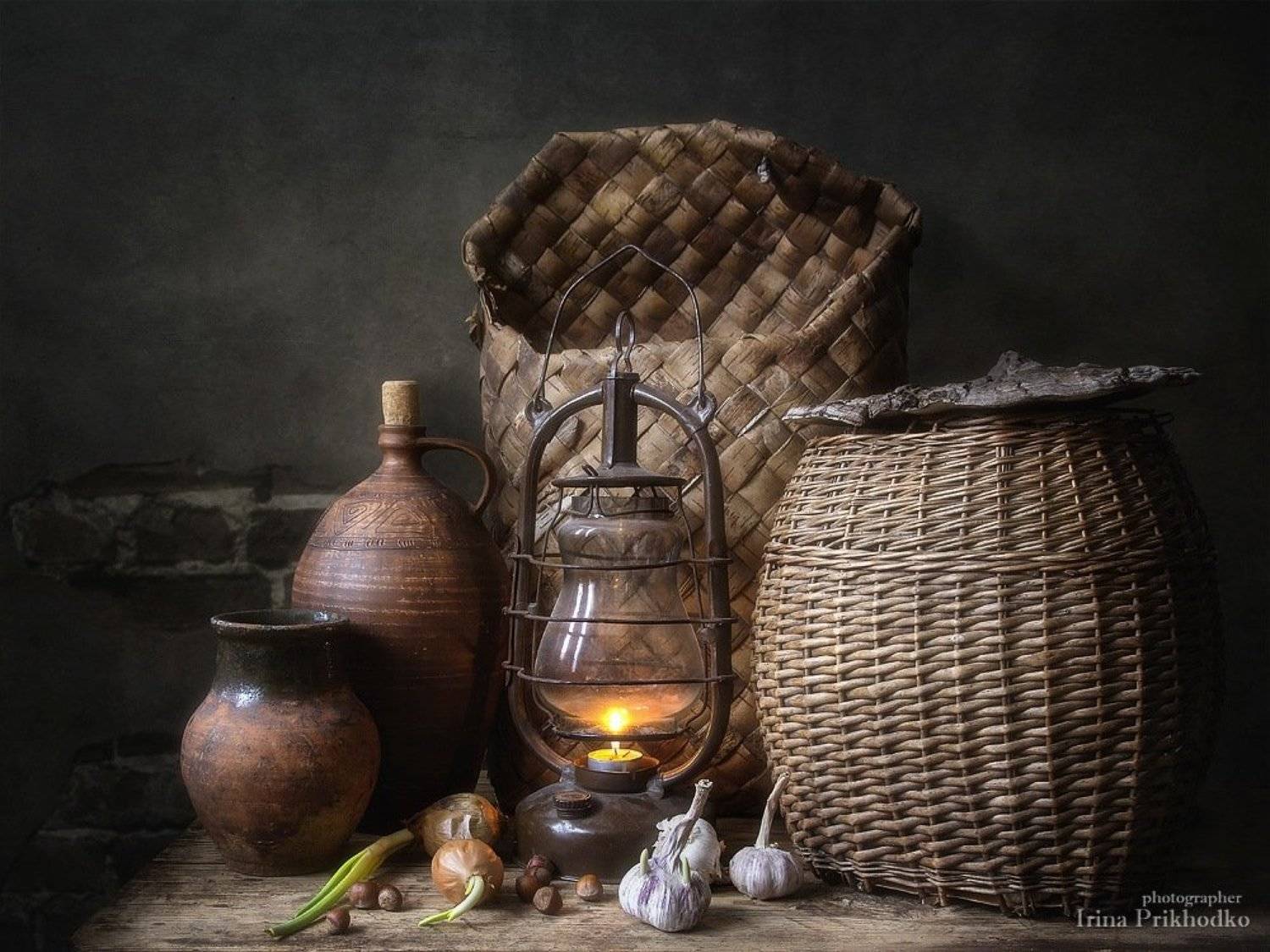 натюрморт, художественное фото, деревенский, старые корзины, фонарь, Ирина Приходько