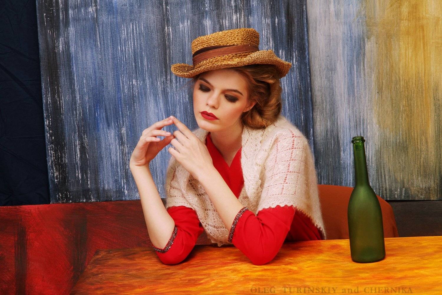 женщина портрет жтвопись стилизация модильяни, Олег Туринский