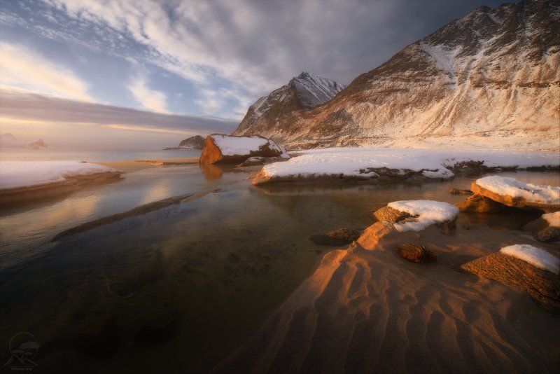 пейзаж, природа, море, норвегия, лофотены Дорожка к морю фото превью