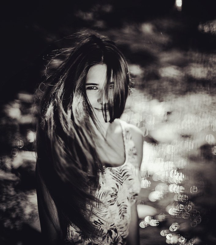 девушка, красивая девушка, боке, лето, блики, волосы, красивый портрет Девушка Лето фото превью