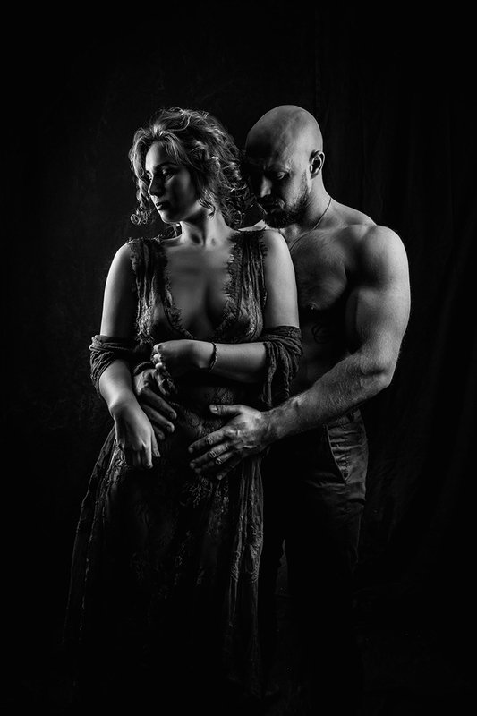 любовь, пара, черно-белое *** фото превью