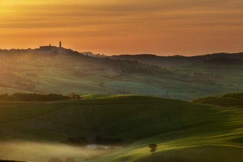 Pienza at sunrise, Tuscany