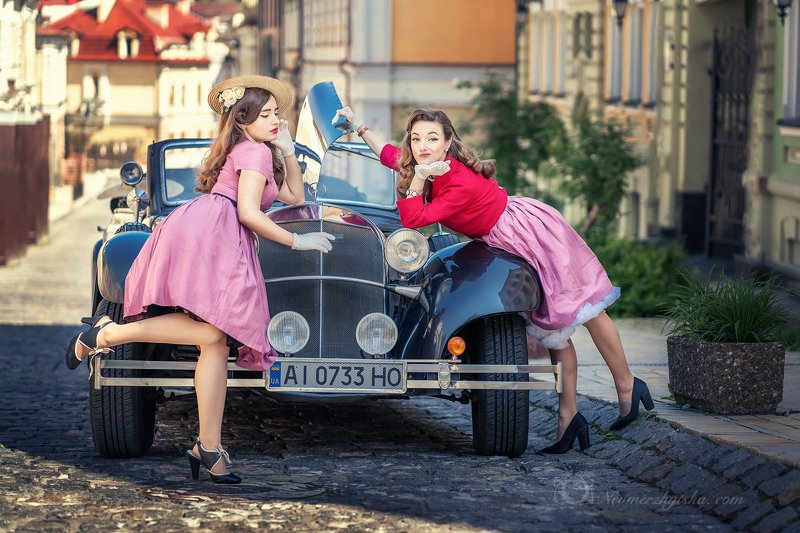 ретро, авто, лавстори, retro, vintage Покатаемся? фото превью