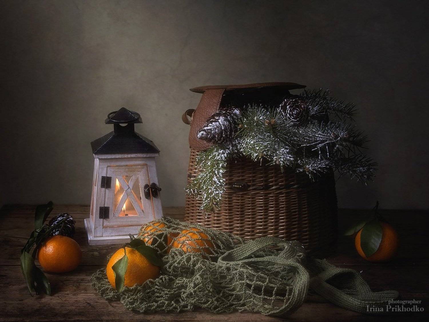 натюрморт, ретро стиль, художественное фото, мандарины, новый год, ветки ели, Ирина Приходько