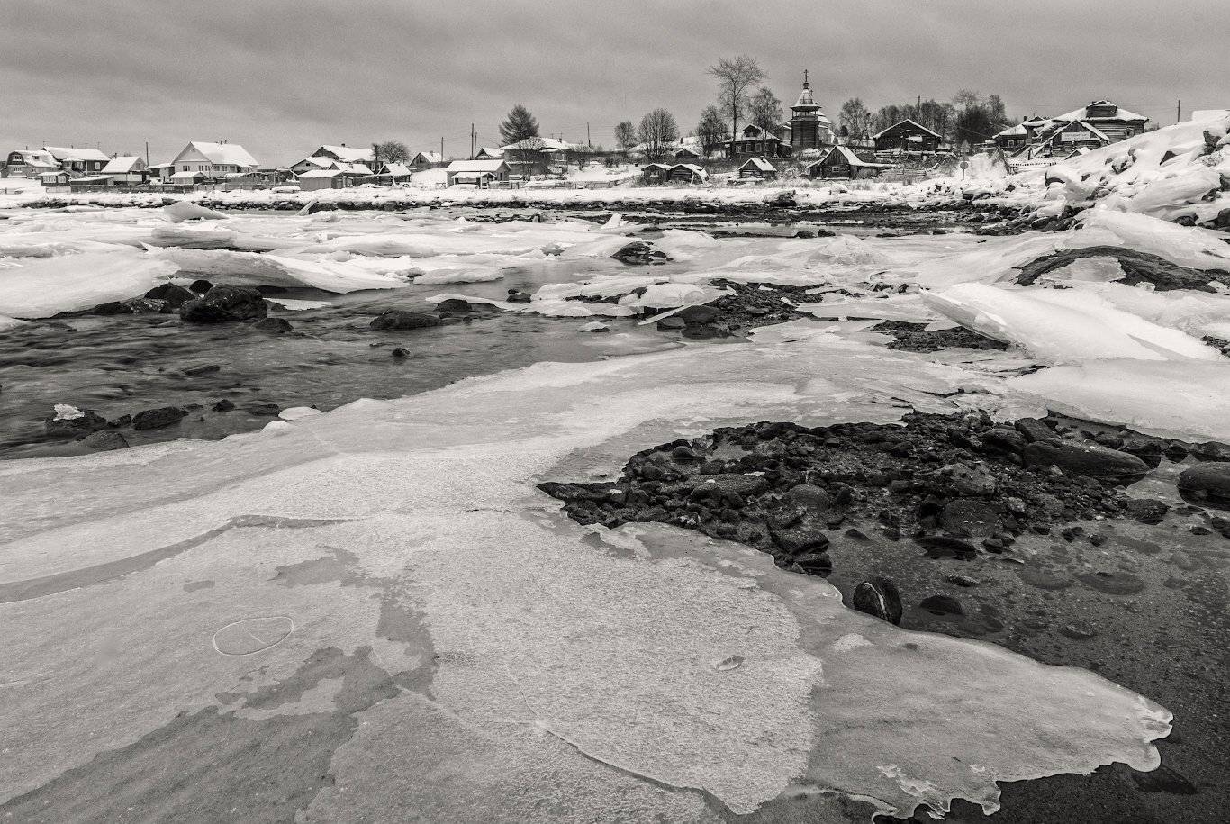 север,снег,лед,деревня,церковь,поморы., Анатолий Салтыков