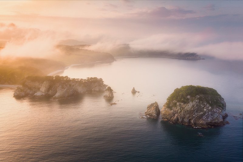 приморский край море солнце рассвет владивосток заповедник скалы  фото превью
