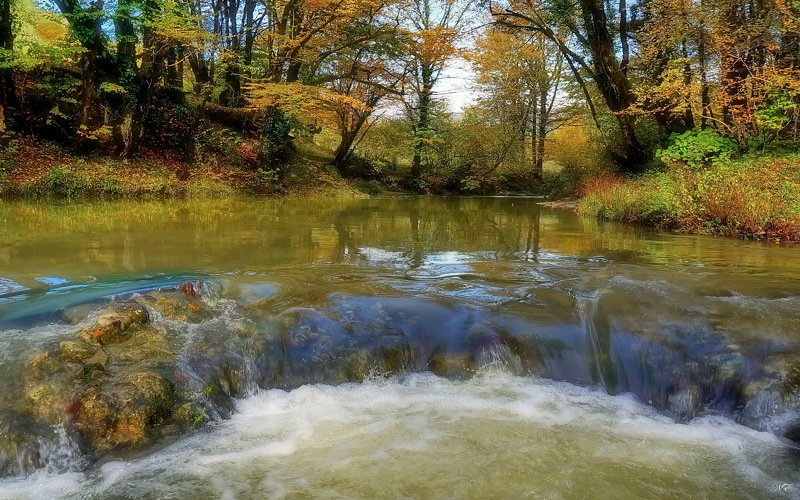 осень река перекат Осень. Перекат. фото превью