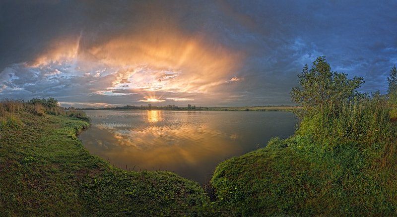 вечер, дождь, лето, лучи, солнце Грибной дождик фото превью