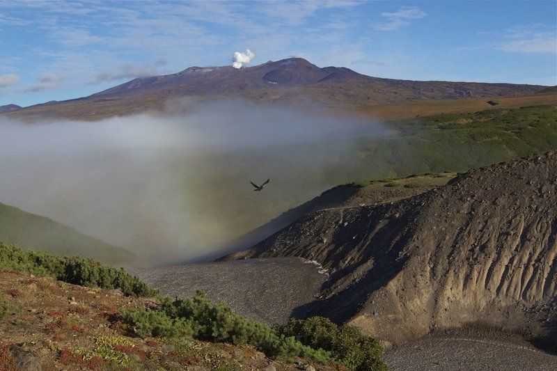 утренняя с видом на вулкан Горелый фото превью