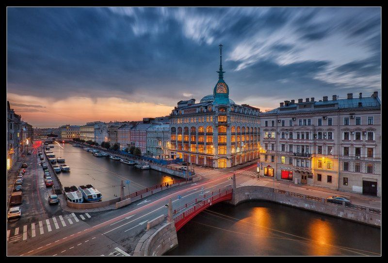 санкт, петербург, петроград, ленинград, мойка, красный, мост, река про Питер или про R из RGB... фото превью