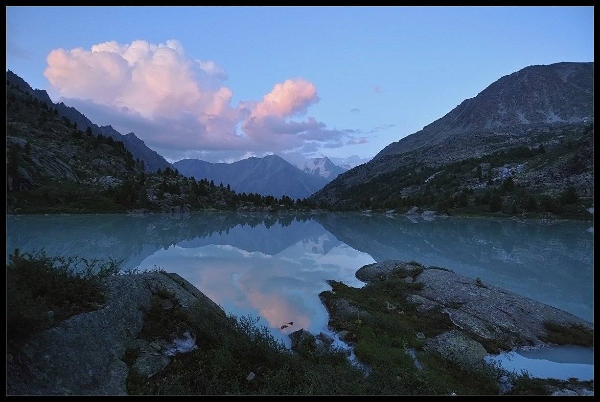 алтай, оз. дарашколь,  г.белуха,  вечер, АНАТОЛИЙ ДОВЫДЕНКО