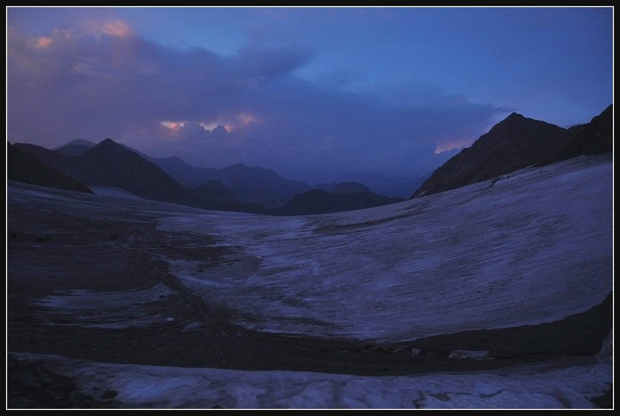 алтай, катунский хр. ледник немыцкого, вечер, АНАТОЛИЙ ДОВЫДЕНКО