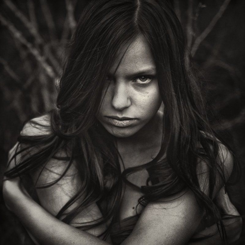 octopus, portrait, woman, girl, женщина, девушка, портрет, осьминог Осьминожка фото превью