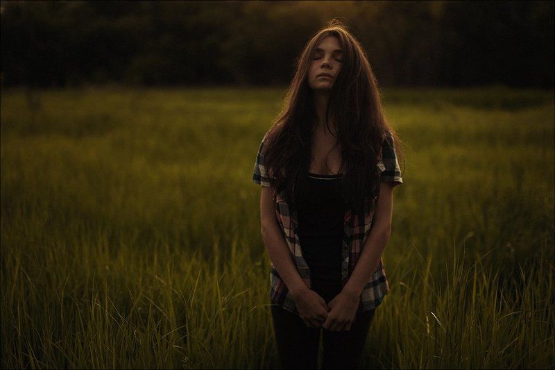 sun, portrait, girl, summer, evening, dark, underexposure only sun фото превью