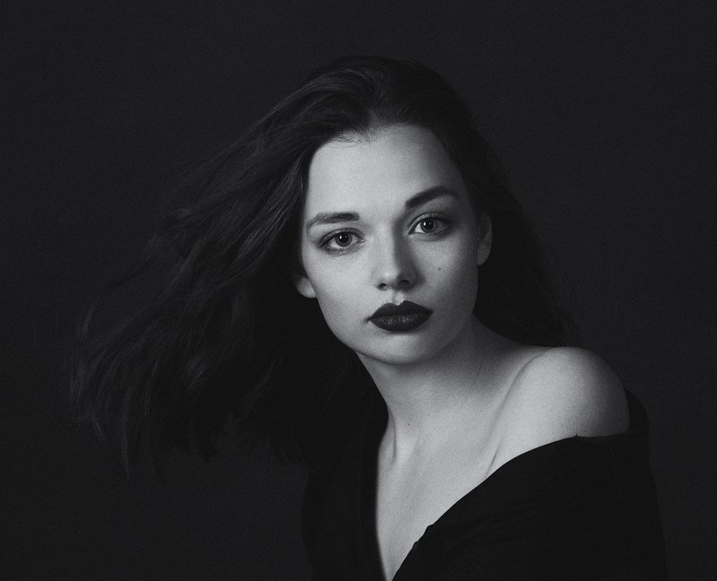 портрет,черно-белое,девушка,красота, Ольга фото превью