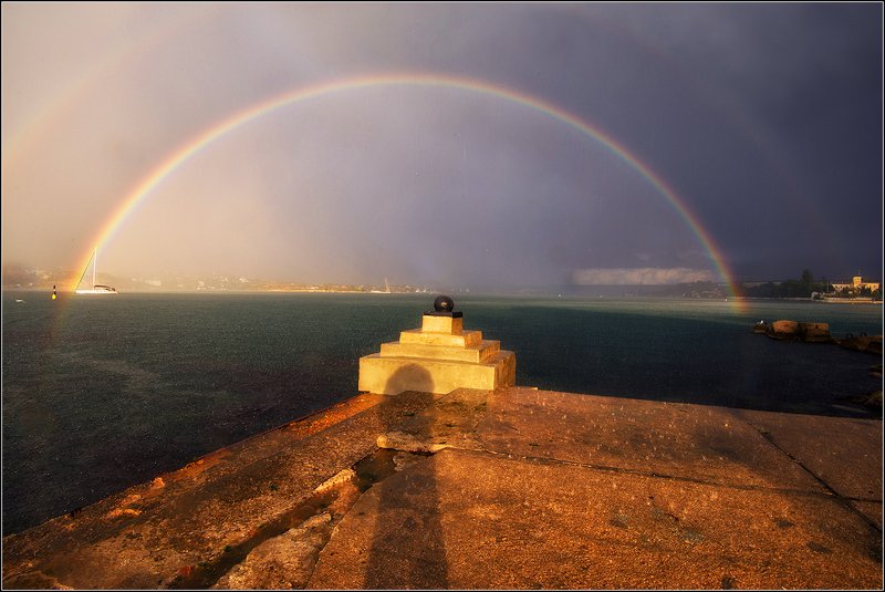 крым, севастополь, бухта, ливень, радуга *  *  * фото превью