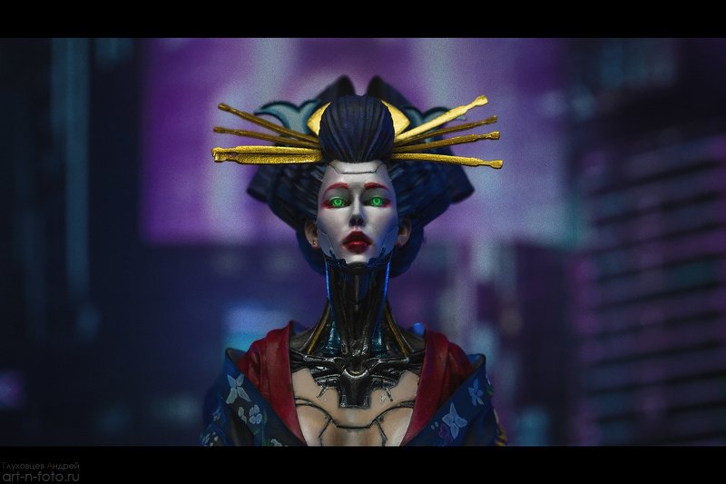 cyberpunk, гейша, киборг Гейша-киборг фото превью