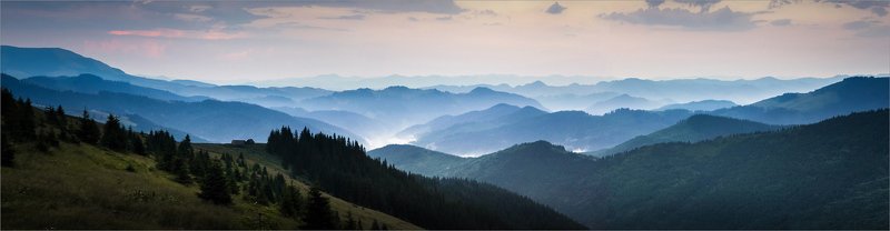 карпаты, свидовец,  полонина, туристы, черногора, пневе Сумерки над Пневским хребтом фото превью