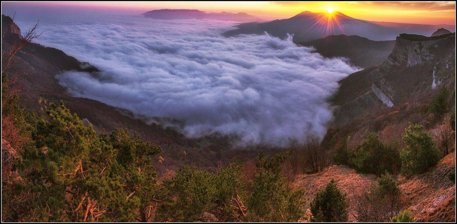 крым, демирджи, вечер, туман, закат, АНАТОЛИЙ ДОВЫДЕНКО
