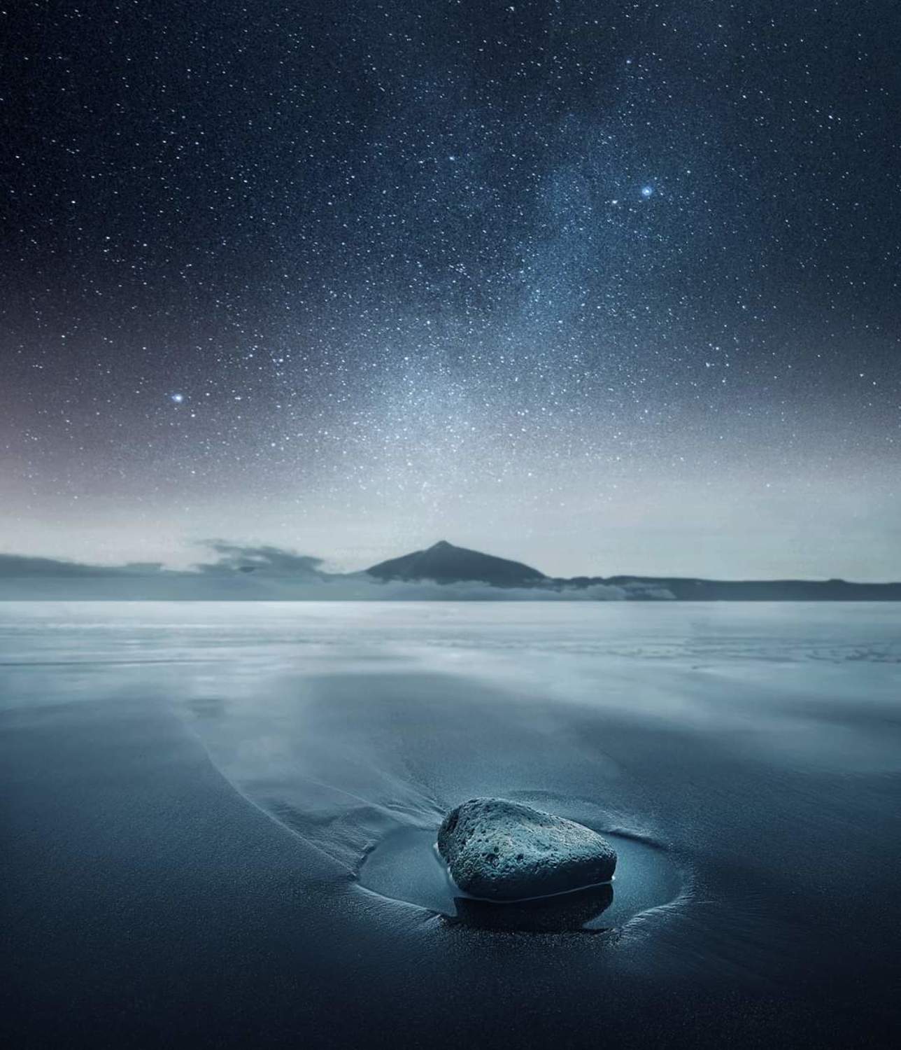 Water, long exposure, stars, milky way, stone, sea, mountain, beach, Mindaugas Žarys