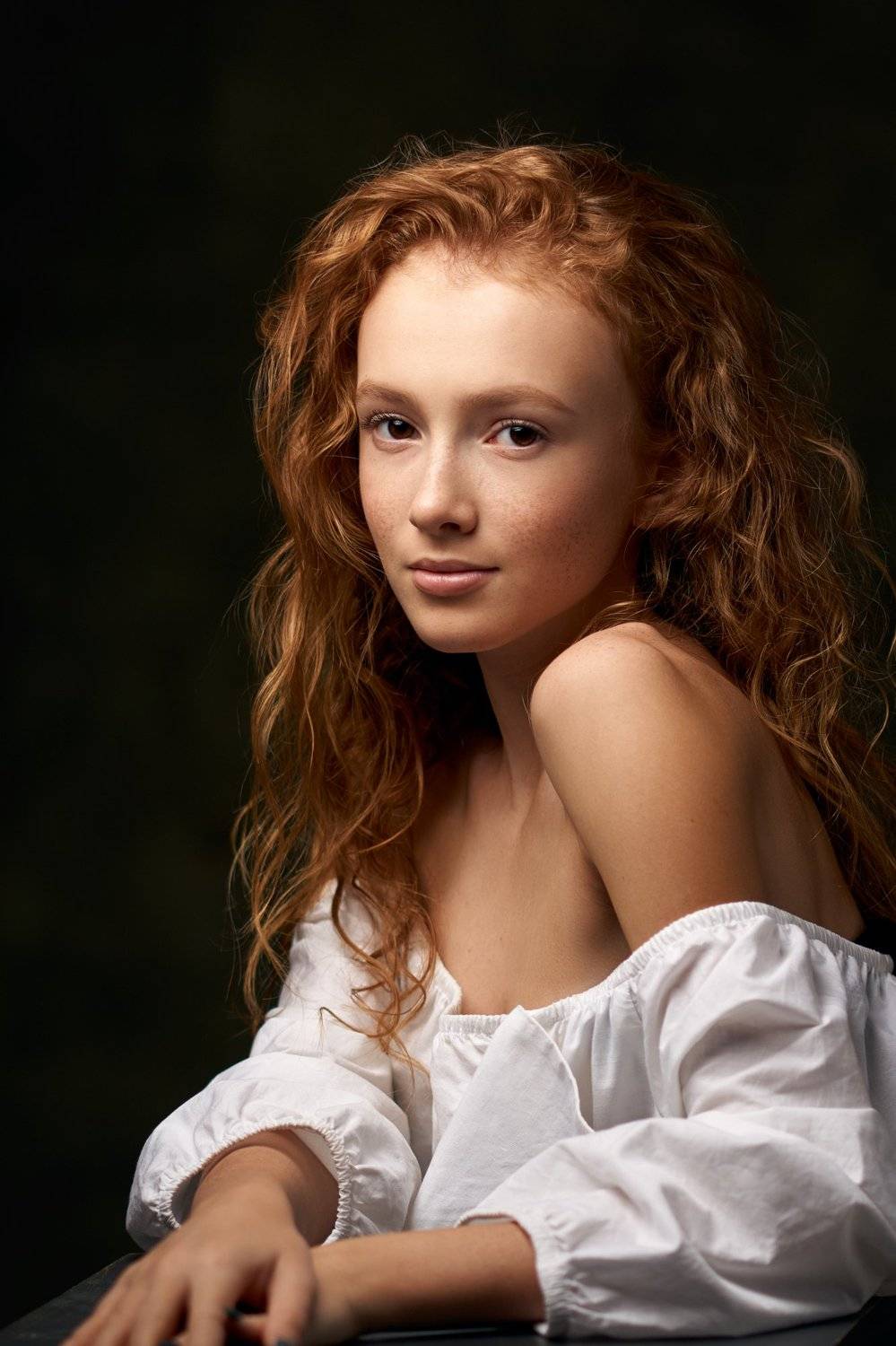 portrait, girl, lowkey, black, beautiful, pretty, eyes, lips, redhead, freckles, ginger, рыжая, портрет, девушка, Наташа Высоцкая