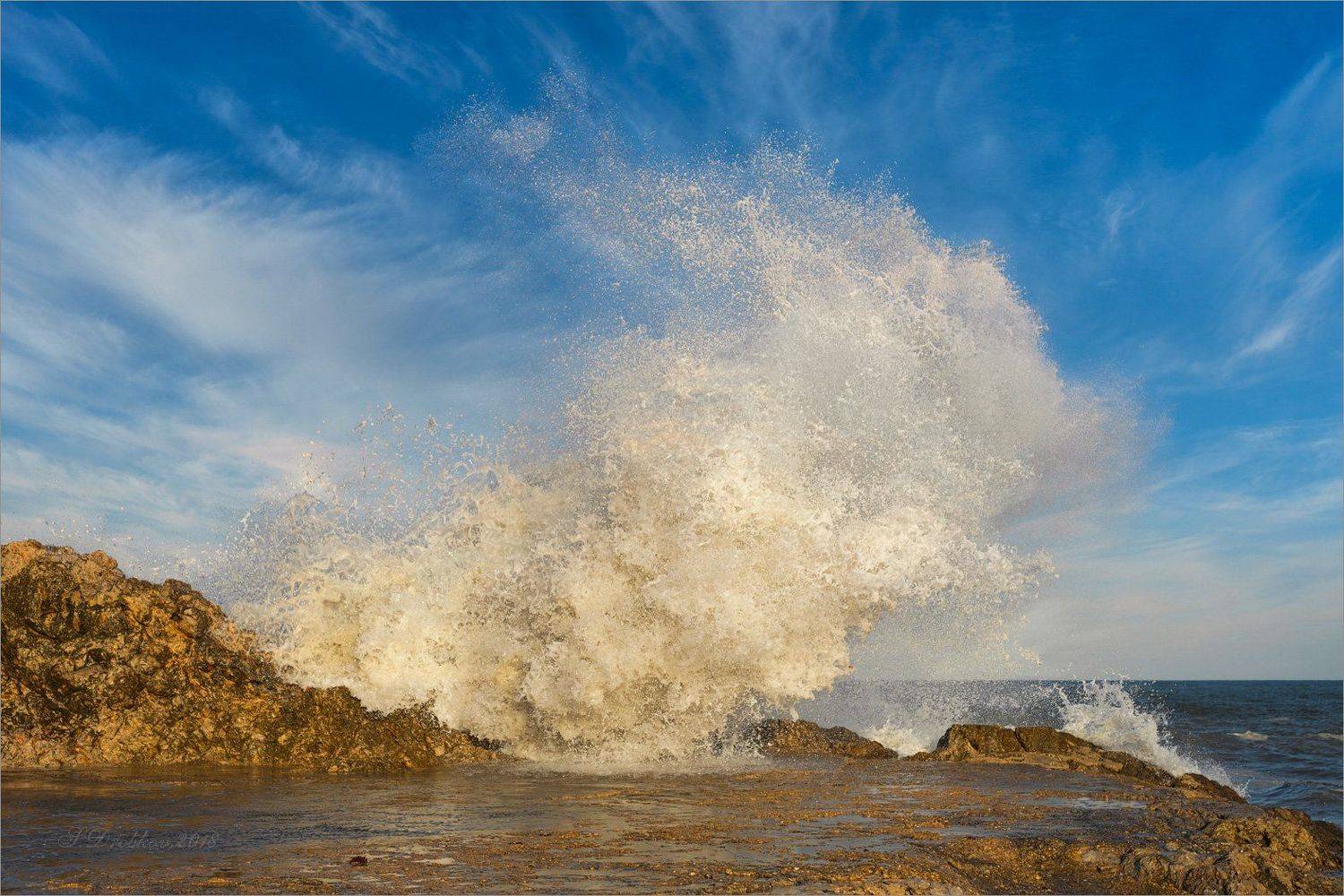 пляж, небо, облака, море, волны, Sergey Drobkov
