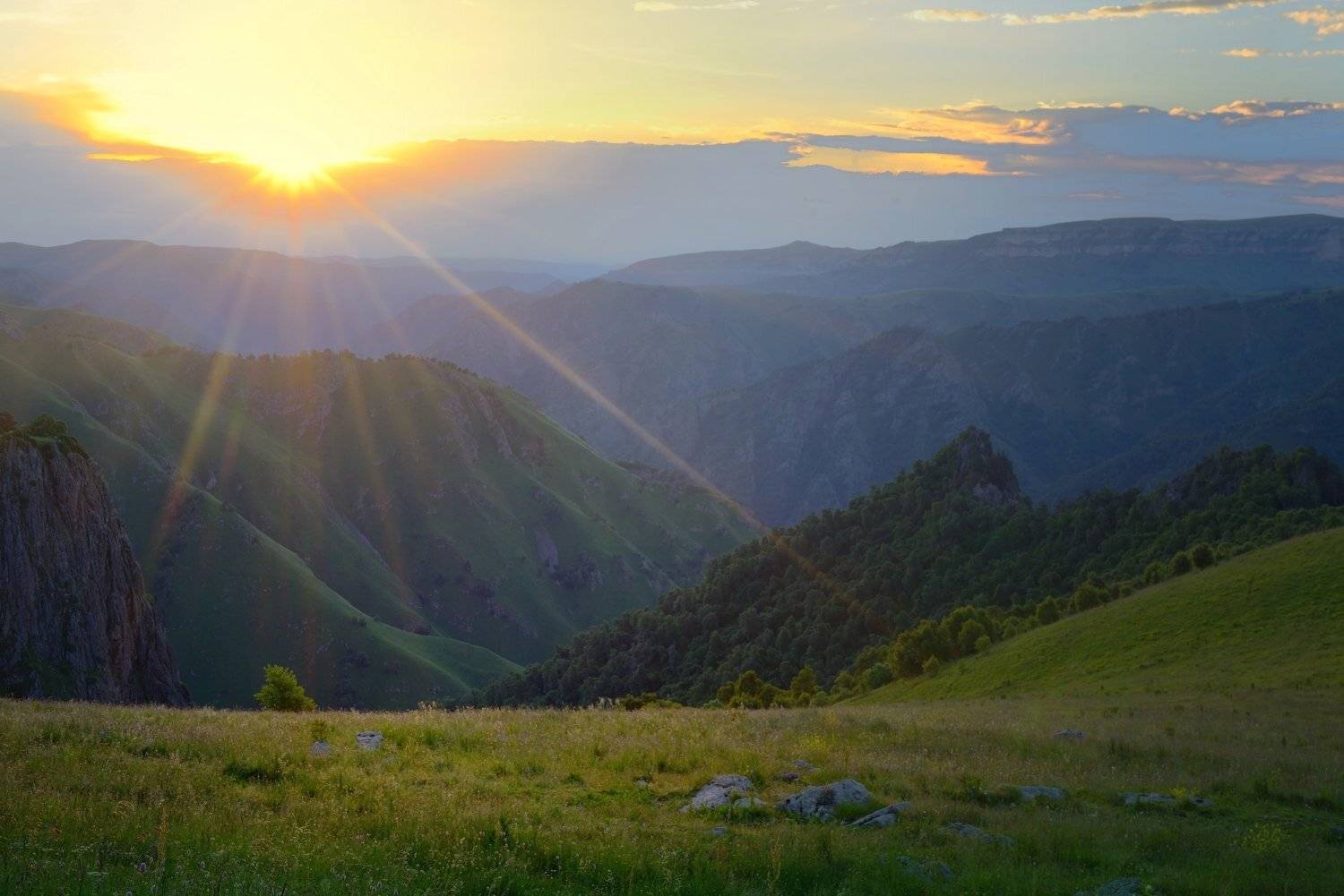 горы кавказ лето рассвет, Александр Жарников