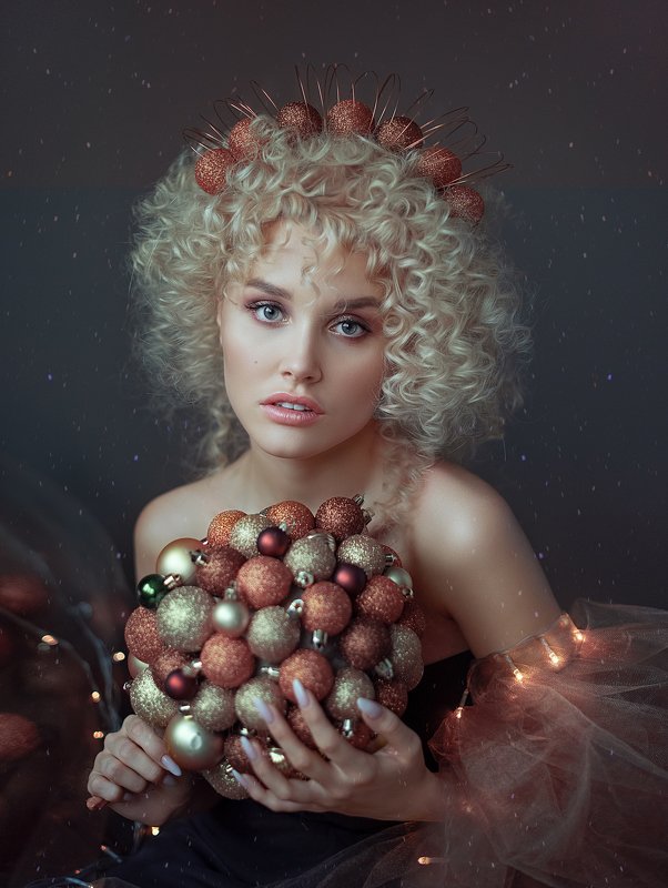 рождество, новый год, женскийпортрет, портет, женщина, глаза ,образ Рождество фото превью