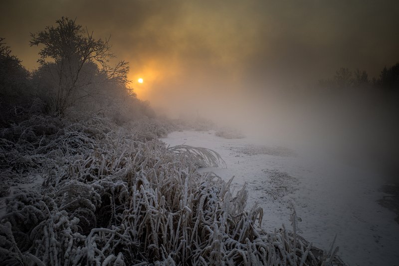 Зимняя река фото превью