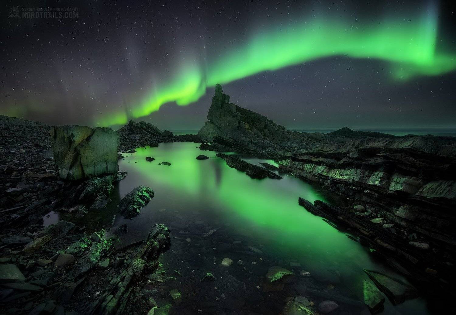 кольский, кольский полуостров, рыбачий, северное сияние, полярное сияние, север, Сергей Королев