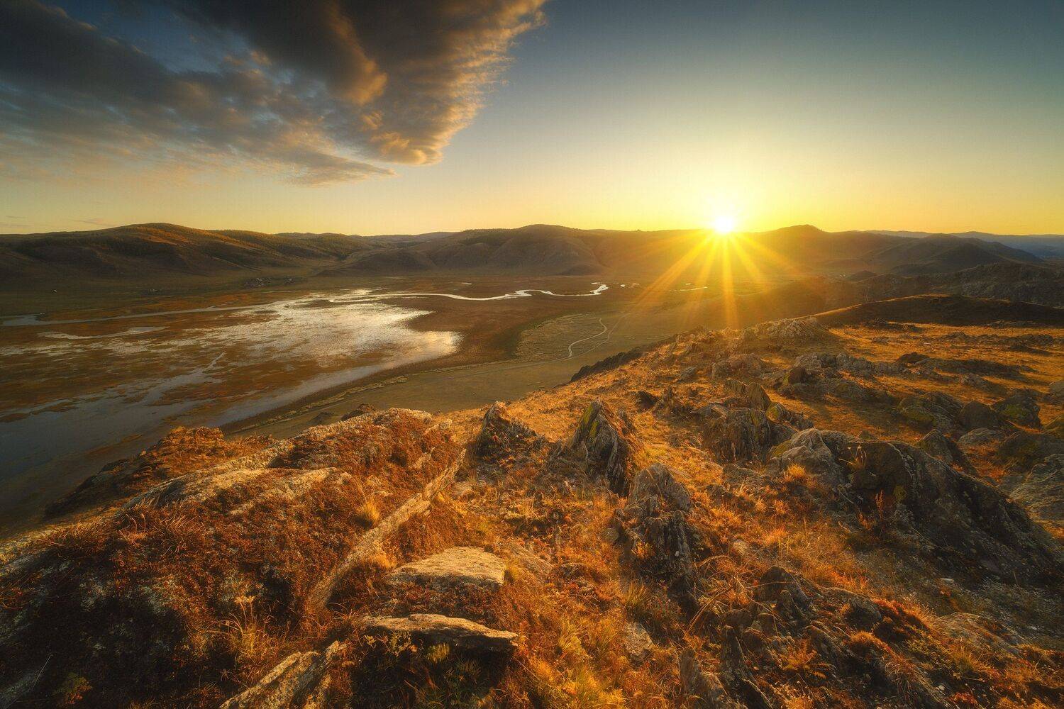 россия, иркутская область, байкал, озеро, тайга, закат, природа, пейзаж, заход солнца, река, осень, анга, устье, Оборотов Алексей