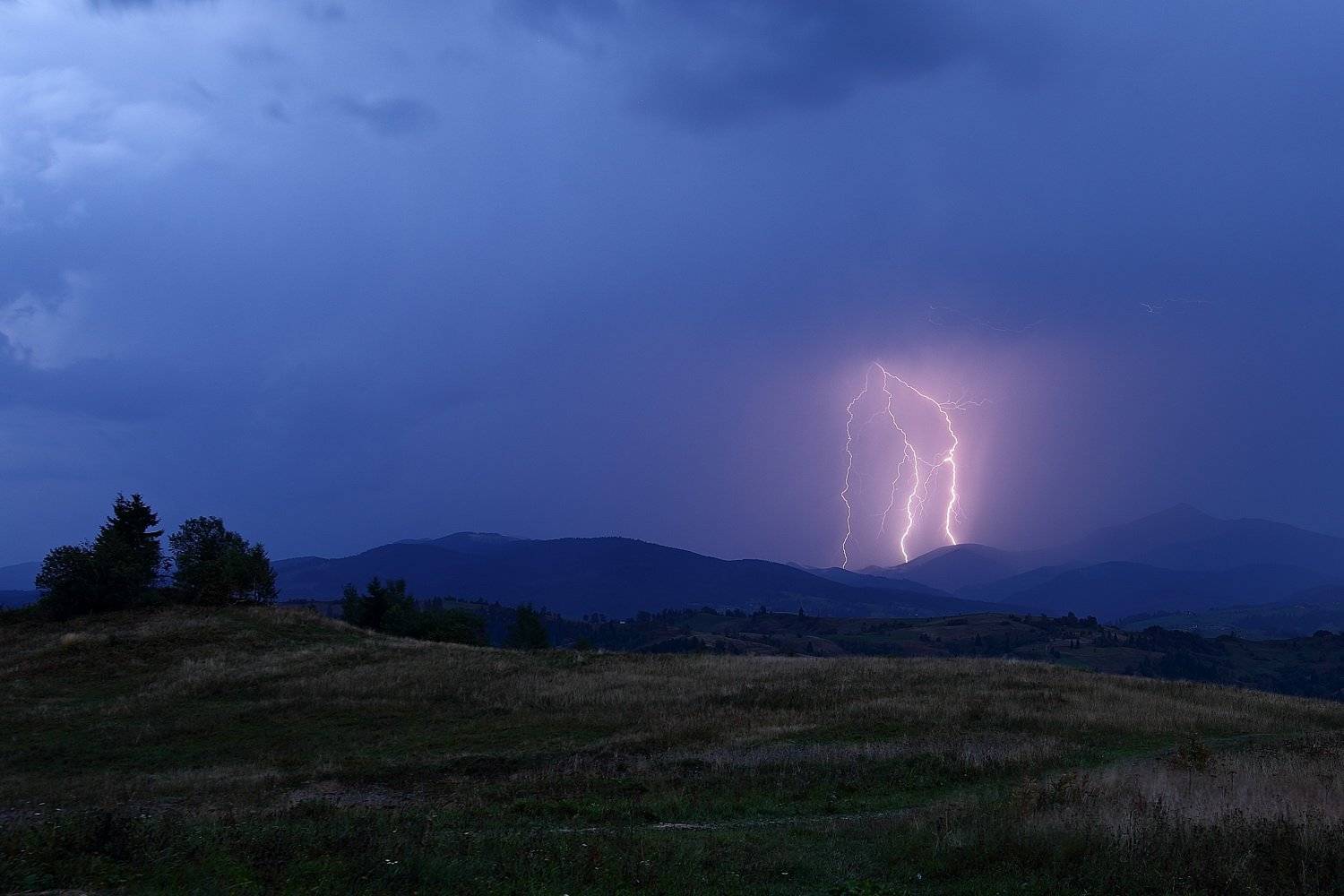 горы, гроза, карпаты, молния, ночь, Sergii Markov