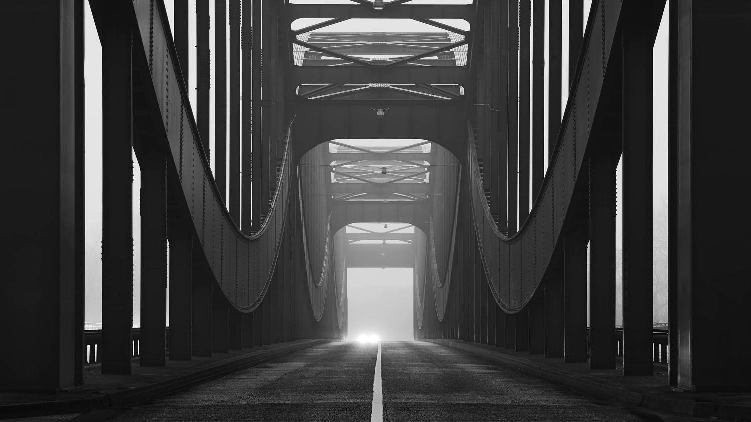 bridge, fog, mist, haze, car, lights, hamburg, Alexander Sch&ouml;nberg
