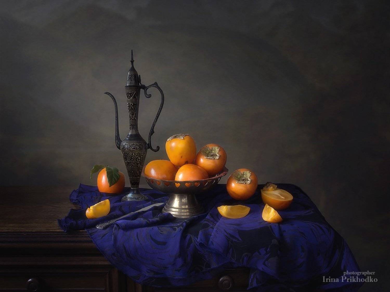 натюрморт,фотоарт, фрукты, хурма,восточная посуда, Ирина Приходько
