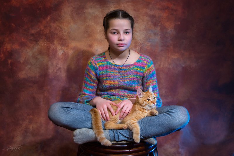 ДЕВОЧКА С КОТОМ фото превью