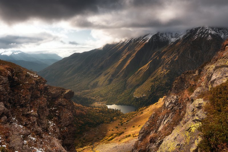 осень, горы, озеро, горное озеро, кардывач, кавказ, пейзаж Озеро Кардывач фото превью