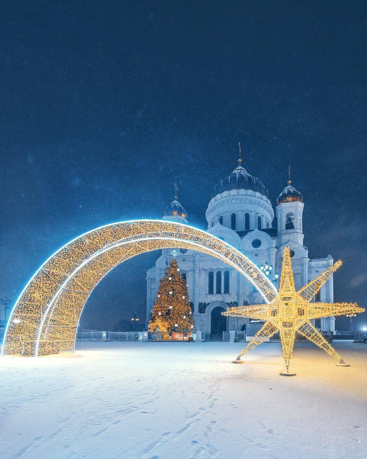 ххс, храм, звезда, храм христа спасителя, москва, новый год, new year, moscow, decoration, праздник, снег, snow, золотой , Анастасия Мазурева