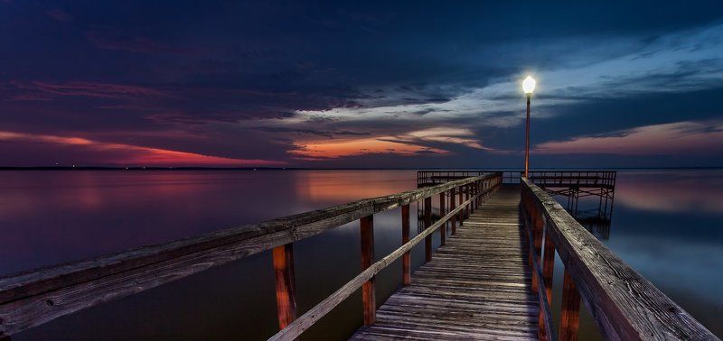 Закат на озере Апопка фото превью