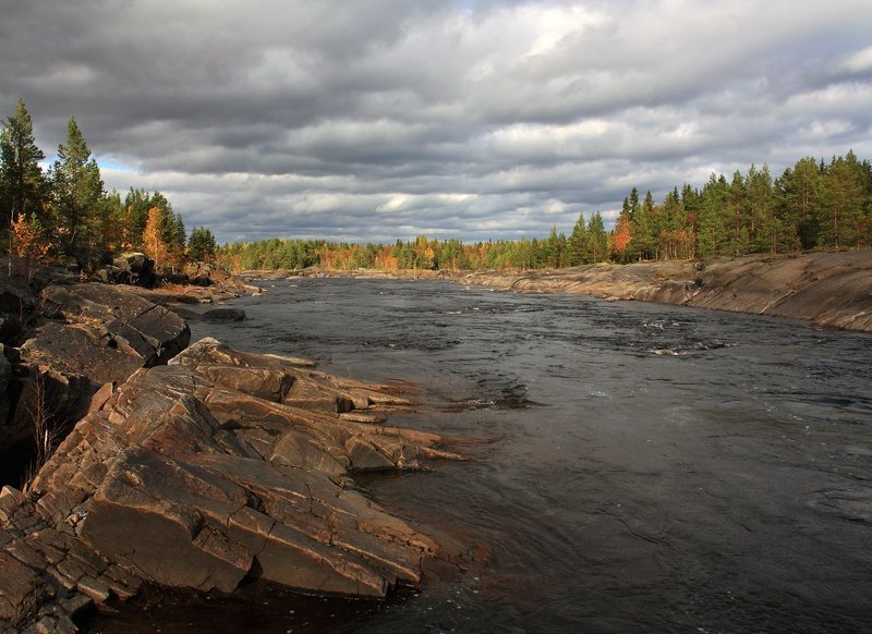 Осень, скалы, река фото превью