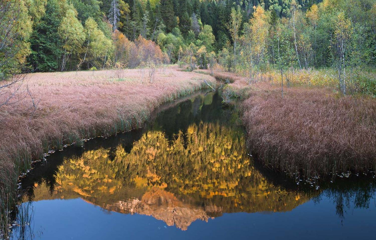 осень, домбай, зеркала, Николай Мысливцев