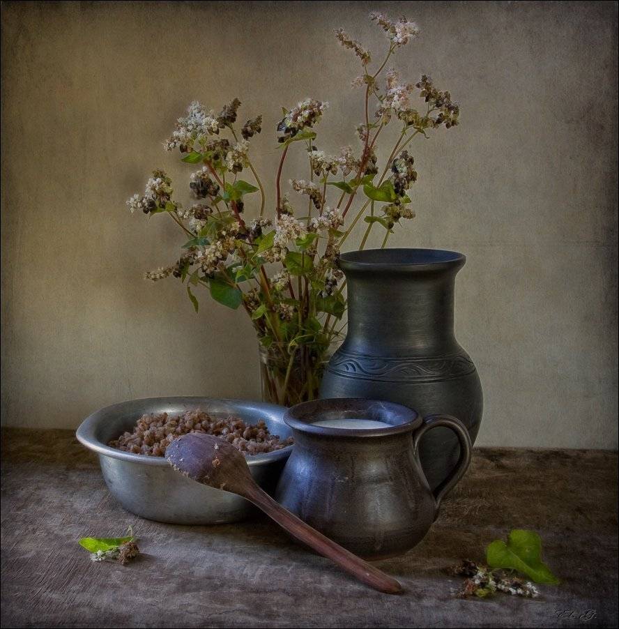 натюрморт, гречка, молоко, каша, лето, still, life, milk, buckwheat, porridge, summer, El. G.