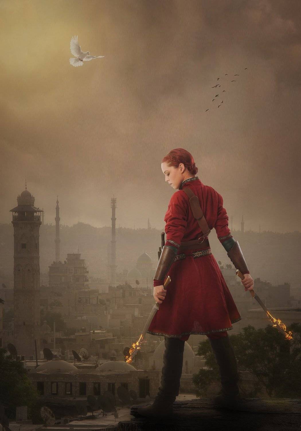 девушка, город, скалы, Sergii Vidov