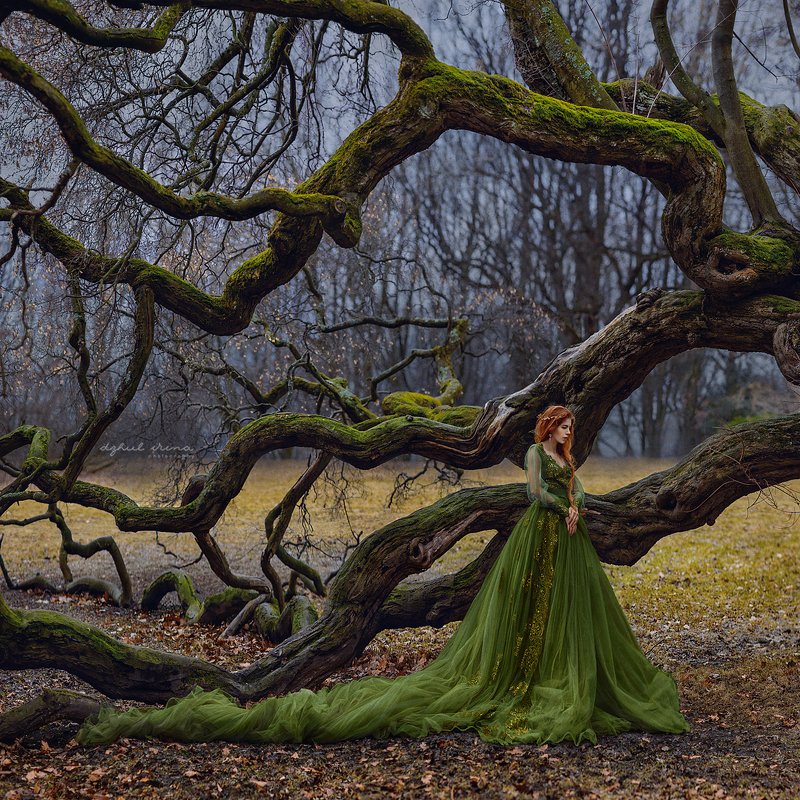 portreit, people, girl, woman, irinadzhul, dzhulirina, green, forest, trees The soul фото превью