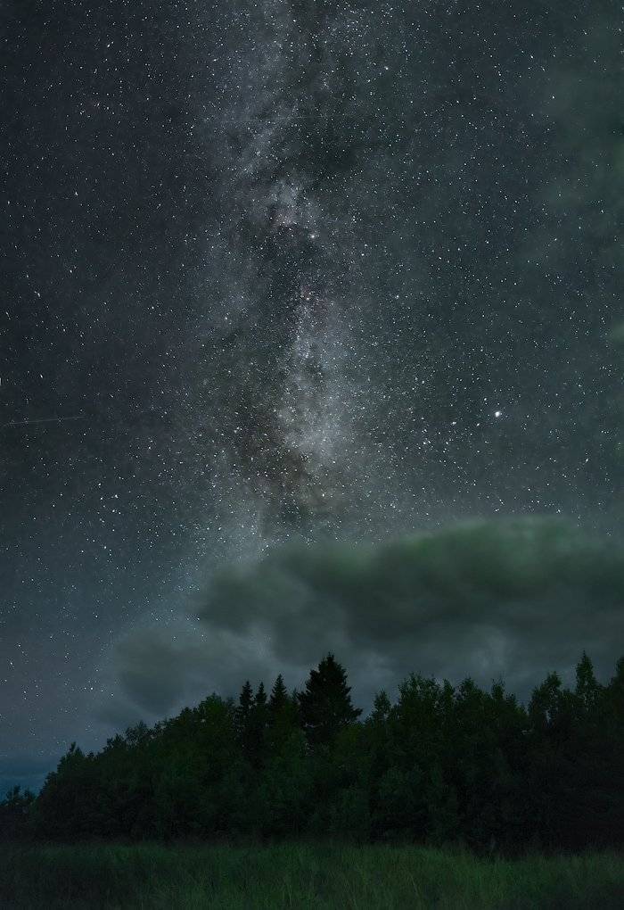 северное сияние, русский север, ночь, астрофото, звезды, ночное небо, млечный путь, Михаил Карпов