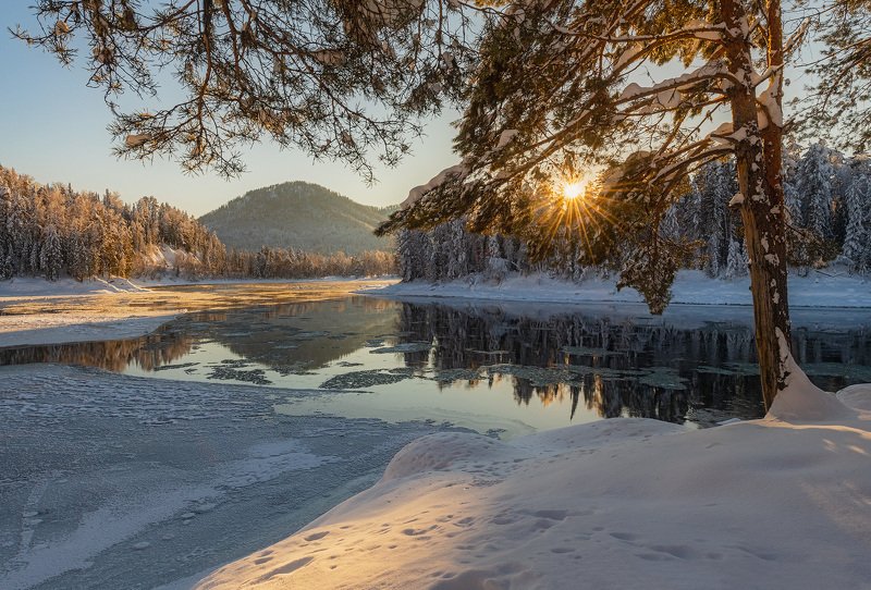 река, бия Зимний Алтай фото превью