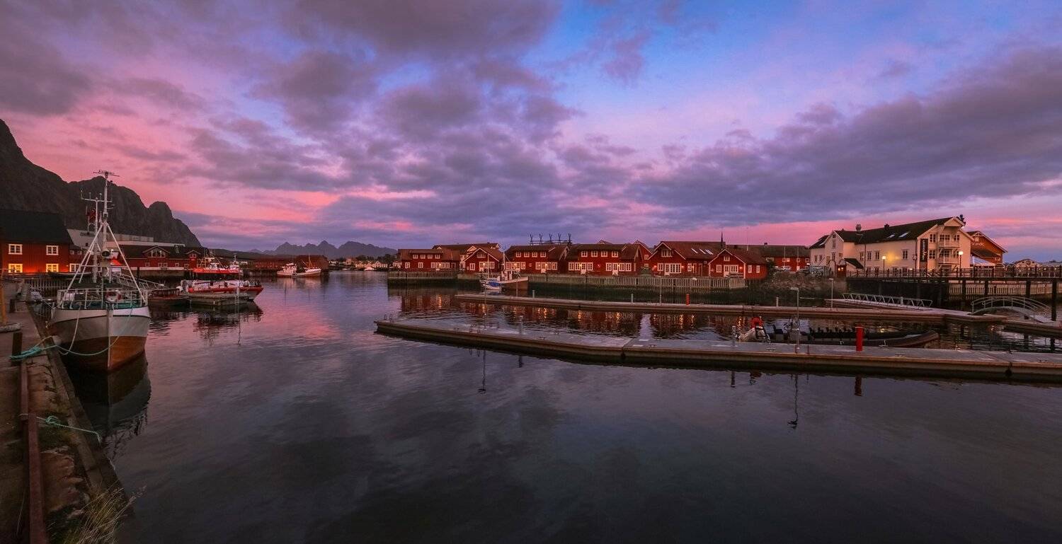 свольвер, норвегия, порт, город, закат, море,,  Marat Max (Марат Макс)