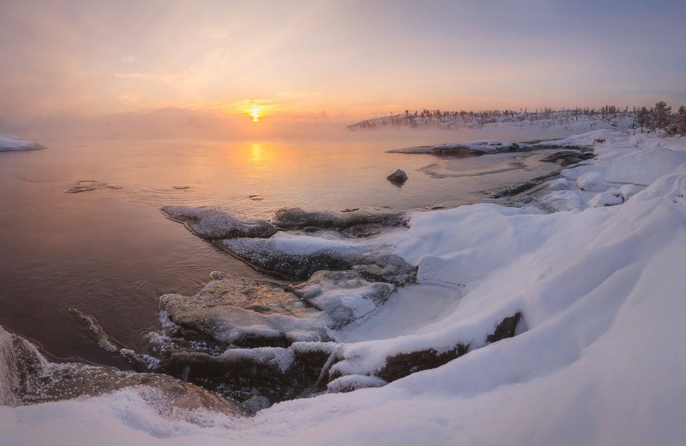 Ладожские шхеры зимой, зимняя ладога, Карелия зимой, зимний пейзаж, Арсений Кашкаров