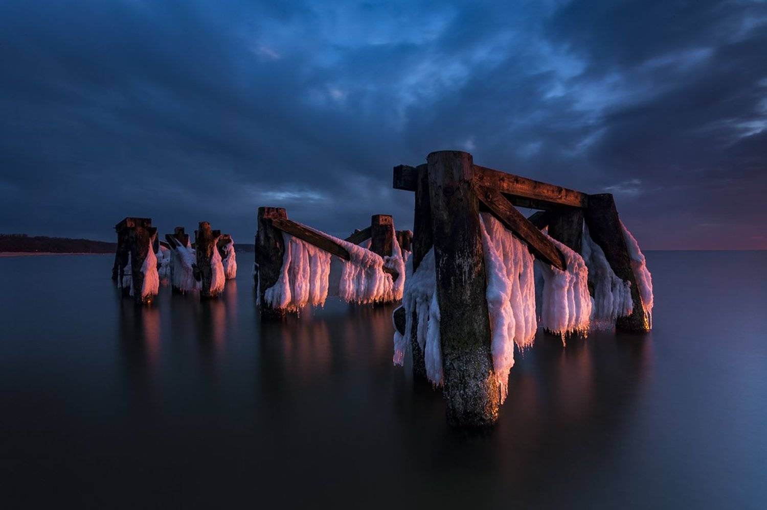 baltic, sea, poland, frost, ice, winter, snow, reflection, long exposure, Michal Olech
